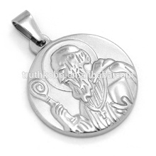 Religious Pendants Silver Saint St Christopher Round Medal Charm Pendant